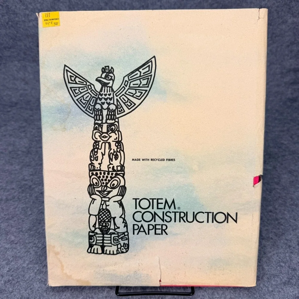 Vintage Totem Construction Paper Red 9x12 Craft Paper Lot 23 Sheets Recycled